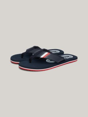 chanclas con tiras acolchadas blue de hombres tommy hilfiger