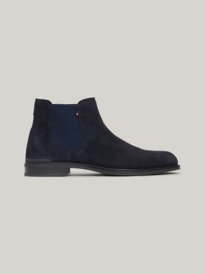 Navy blue suede on sale chelsea boots mens