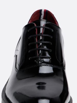 black th x festive patent leather derby shoes for men tommy hilfiger