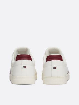 white leather signature tape court trainers for men tommy hilfiger