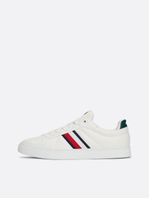 white leather signature tape court trainers for men tommy hilfiger