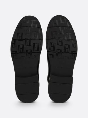 botines chelsea de piel forrados negro de hombres tommy hilfiger