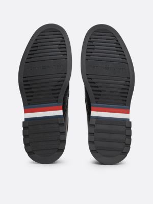 black lightweight leather derby shoes for men tommy hilfiger