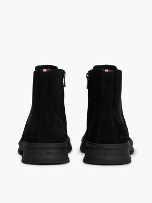 black suede zip-up chelsea boots for men tommy hilfiger