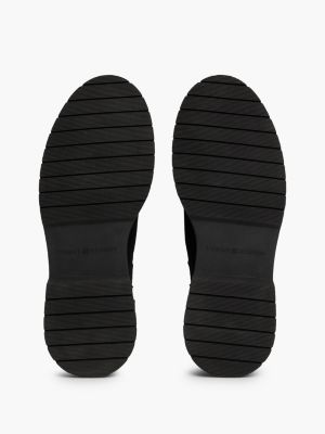 schwarz chelsea-boot aus wildleder mit reißverschluss für herren - tommy hilfiger