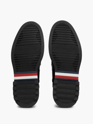 schwarz leichtgewichtiger mid-top leder-schnürstiefel für herren - tommy hilfiger