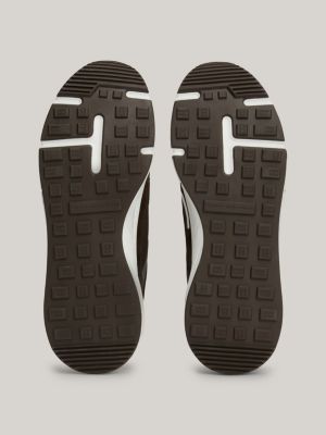 brown leather lace-up hybrid shoes for men tommy hilfiger