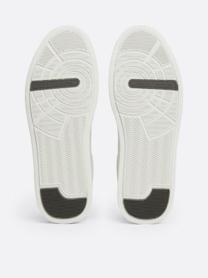 baskets en cuir à contrefort contrasté blanc pour hommes tommy hilfiger