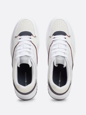 zapatillas deportivas con diseño color block blanco de hombres tommy hilfiger