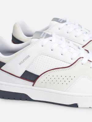 zapatillas deportivas con diseño color block blanco de hombres tommy hilfiger