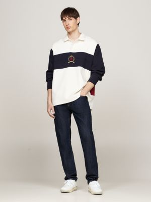 white th monogram leather basketball trainers for men tommy hilfiger