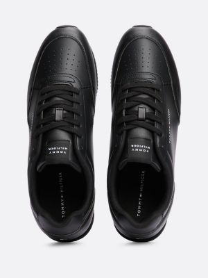 black essential flag runner trainers for men tommy hilfiger