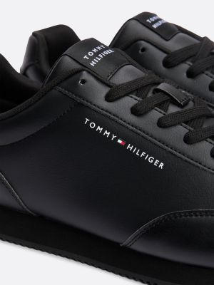 black essential flag runner trainers for men tommy hilfiger