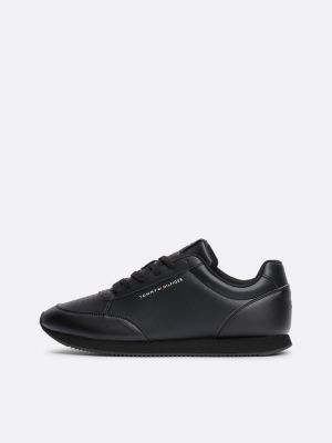 black essential flag runner trainers for men tommy hilfiger