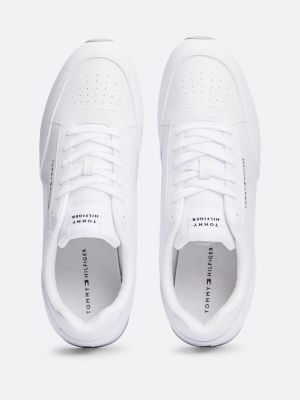 zapatillas de running con logo essential blanco de hombres tommy hilfiger