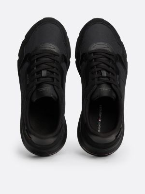 black suede lace-up trainers for men tommy hilfiger