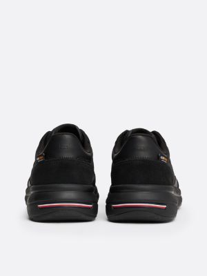 black suede lace-up trainers for men tommy hilfiger