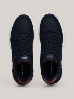 blue suede cleat runner trainers for men tommy hilfiger