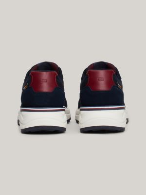 blue suede cleat runner trainers for men tommy hilfiger