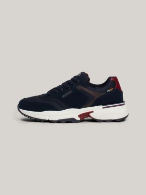 blue suede cleat runner trainers for men tommy hilfiger