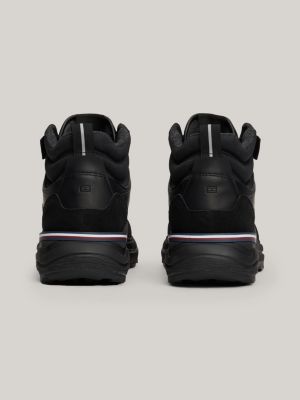 blauw suède halfhoge sneaker met profiel voor heren - tommy hilfiger