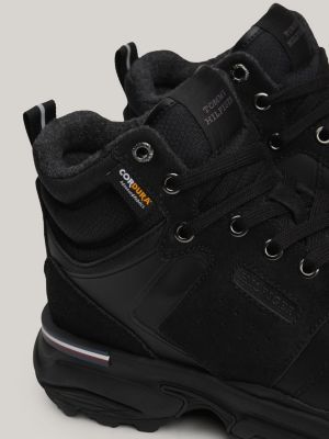 blauw suède halfhoge sneaker met profiel voor heren - tommy hilfiger