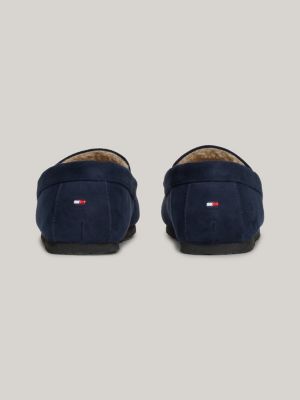 chaussons de conduite fourrés bleu pour hommes tommy hilfiger