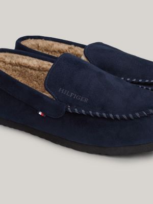 blue lined driver slippers for men tommy hilfiger