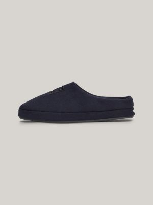 slippers in feltro con bandiera ricamata blu da uomini tommy hilfiger