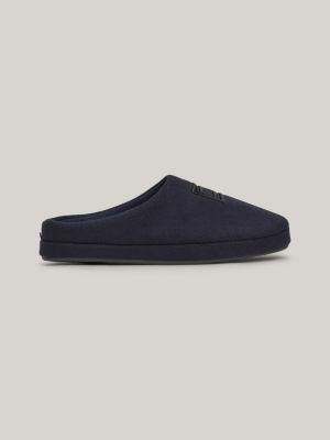 slippers in feltro con bandiera ricamata blue da uomini tommy hilfiger