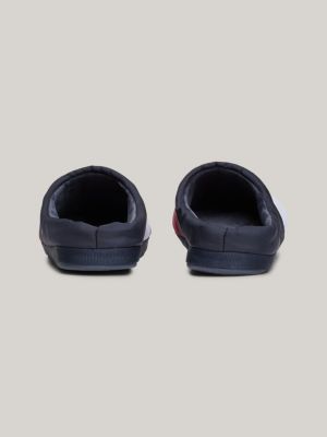 slippers color block con finitura liscia blu da uomini tommy hilfiger