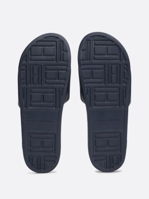 blue flag appliqué pool slides for men tommy hilfiger