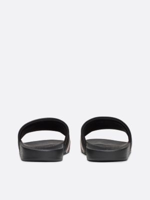 black signature tape pool slides for men tommy hilfiger