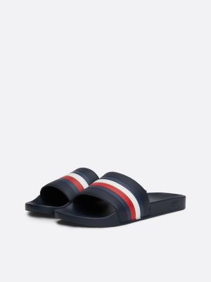 blue signature tape pool slides for men tommy hilfiger