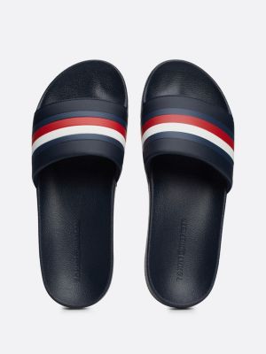 blue signature tape pool slides for men tommy hilfiger