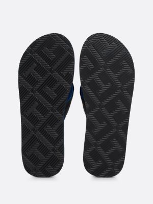 black logo strap flip-flops for men tommy hilfiger