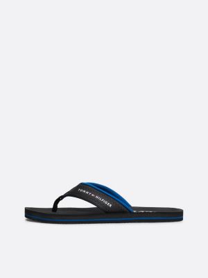 black logo strap flip-flops for men tommy hilfiger