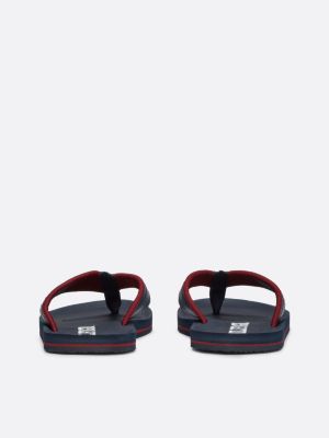 black logo strap flip-flops for men tommy hilfiger