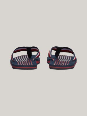 black signature tape strap flip-flops for men tommy hilfiger