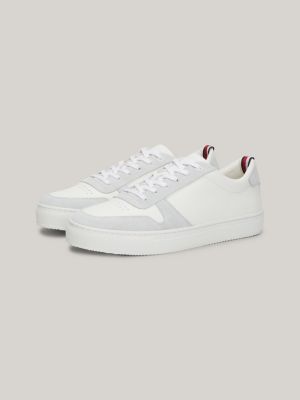 Premium Leather Logo Trainers | White | Tommy Hilfiger