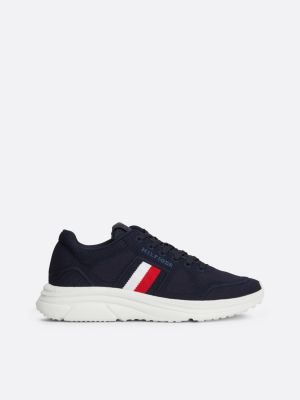 sneakers running in maglia con nastro iconico blue da uomini tommy hilfiger