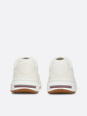 white mixed texture signature tape trainers for men tommy hilfiger