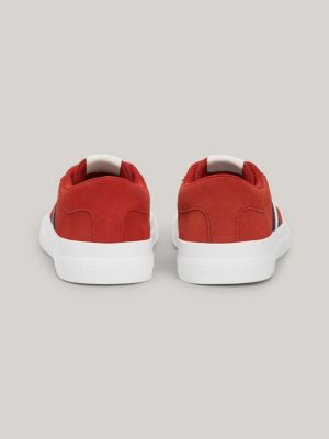 red logo cupsole suede trainers for men tommy hilfiger