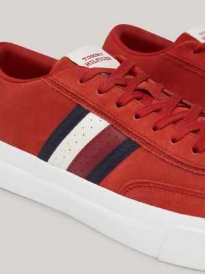 red logo cupsole suede trainers for men tommy hilfiger