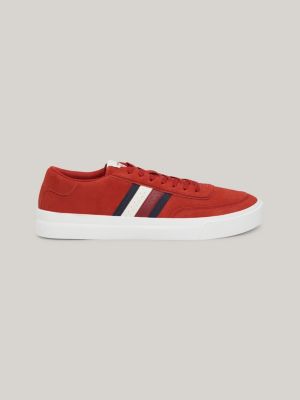 Logo Cupsole Suede Trainers Red Tommy Hilfiger