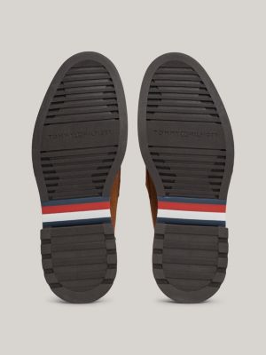 mocassini leggeri in camoscio marrone da uomini tommy hilfiger