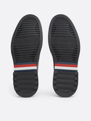 polacchini leggeri in pelle nero da uomini tommy hilfiger