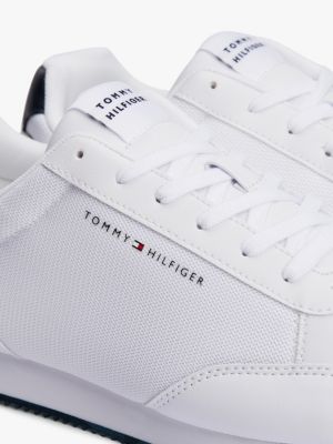 white flag logo fine cleat runner trainers for men tommy hilfiger