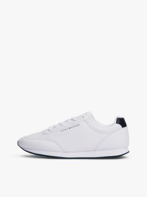 white flag logo fine cleat runner trainers for men tommy hilfiger