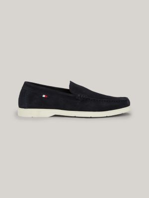 Casual Suede Contrast Sole Loafers Blue Tommy Hilfiger